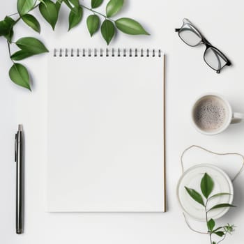 Clean copy space mockup arrangement for professional presentations.