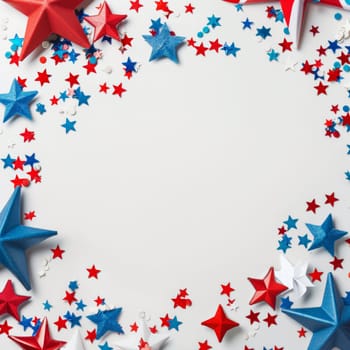 Clean white backdrop with red, white, and blue elements for Patriot Day.