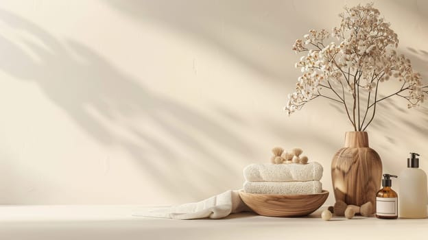 Copy space harmoniously blended into the design of self-care imagery
