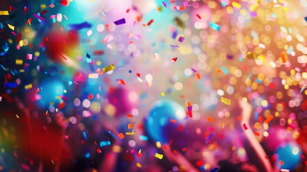 Colorful party scene with ample copy space for text or graphics