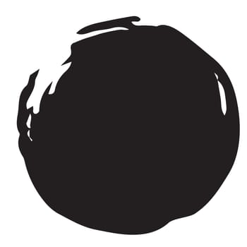 Circle hand painted with ink paint, isolated on white background. Vector illustration
