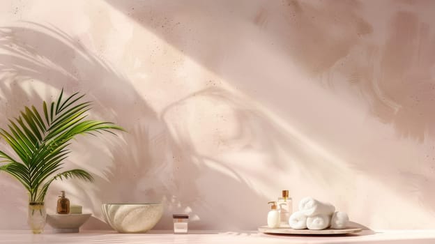 Copy space harmoniously incorporated into the overall aesthetic of beauty and wellness scene
