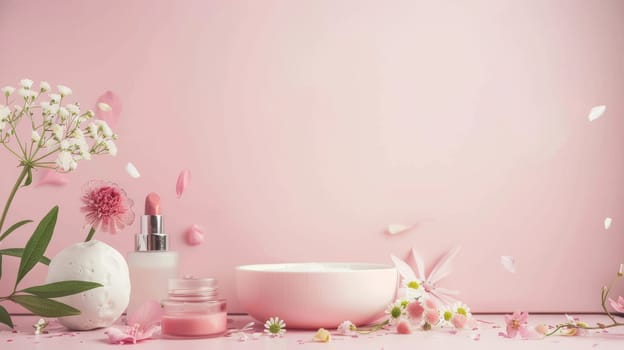 Copy space for cosmetic advertisement or beauty product launch.