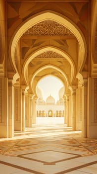 Copy space background featuring traditional Islamic architecture with space for your travel advertisement.
