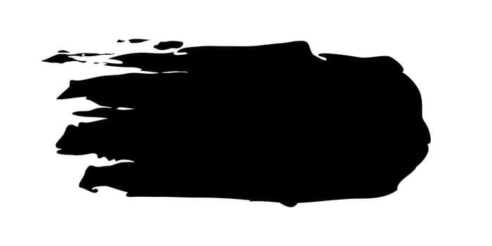 Frame hand painted with black ink brush isolated on white background. Vector illustration
