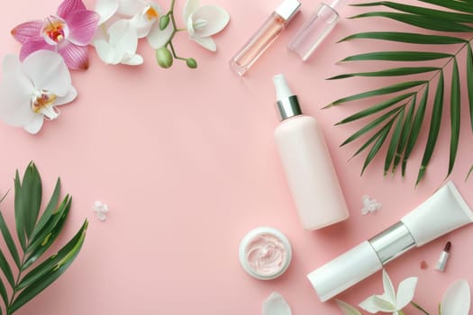 Copy space for cosmetic advertisement or beauty product launch.