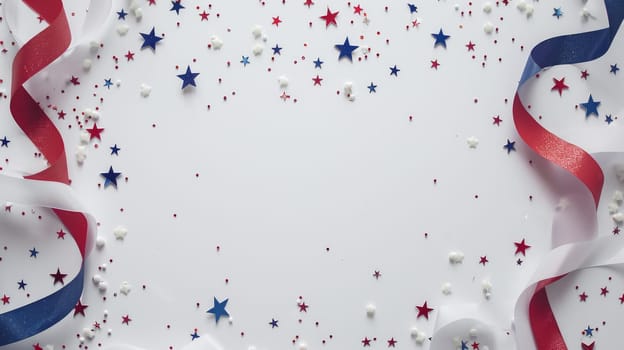 Clean white backdrop with subtle patriotic details for Patriot Day and ample copy space.