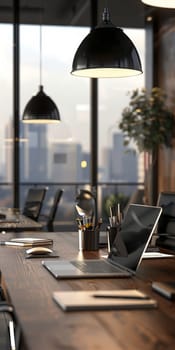 Corporate setting featuring modern business tools.