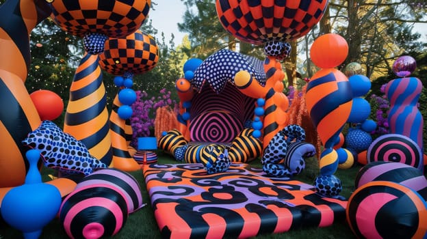 Creative party arrangement featuring an imaginative and dynamic pattern design