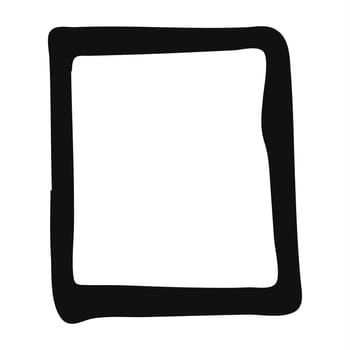 Square banner hand painted with black ink brush isolated on white background. Vector illustration