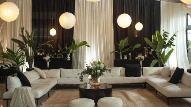 Effortlessly chic party decor with minimalist charm