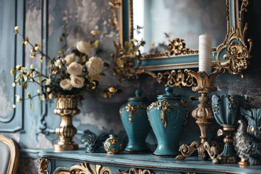 Decorative mockup arrangement with ornate details for a luxurious touch.