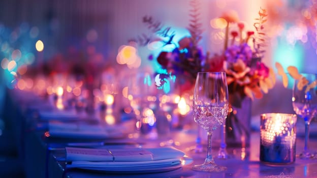 Dynamic party ambiance showcasing ample copy space for event information