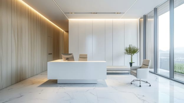 Elegant and minimal business environment with clean lines and simplicity.
