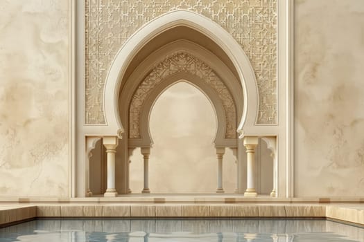 Elegant Islamic design against a clean backdrop, showcasing artistry, creativity, and cultural expression.