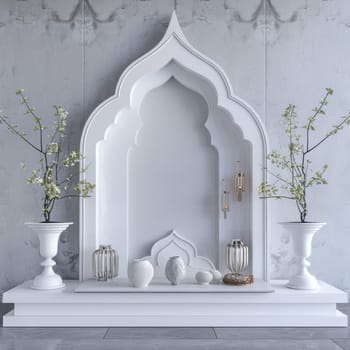 Elegant mockup setup with intricate decoration for a sophisticated presentation.