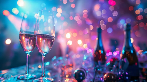 Energetic party setting with blank space perfect for adding text