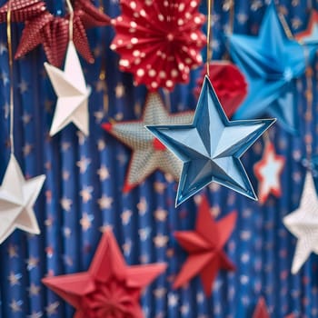 Festive decorations featuring stars and stripes for Patriot Day.
