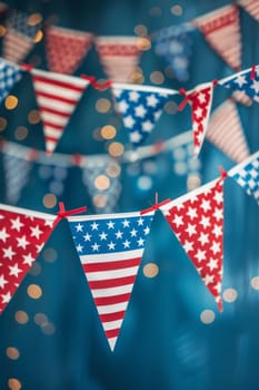 Festive bunting and decorations for a Patriot Day party.