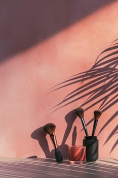 Minimalist composition showcasing essential makeup items in a clean and uncluttered style.