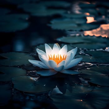 White Lotus Flower Blossom Floral Water Aquatic Pond Wallpaper