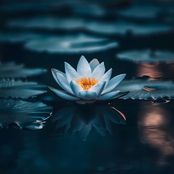 White Lotus Flower Blossom Floral Water Aquatic Pond Wallpaper