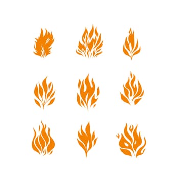 fire flame, simple icon vector isolated on white background