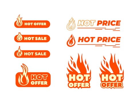 fire flame, hot sale labek icon vector illustration