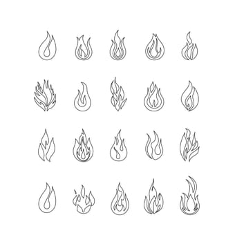 fire flame, simple icon vector isolated on white background