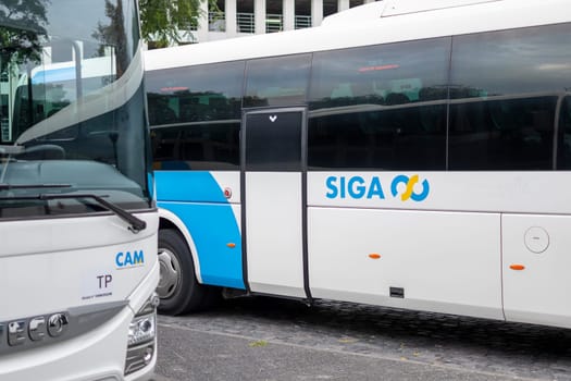 Funchal, Madeira, Portugal, November 7th 2024: View on Siga public transport bus in Funchal, Madeira
