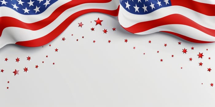 Minimalist white backdrop with patriotic elements for Patriot Day.