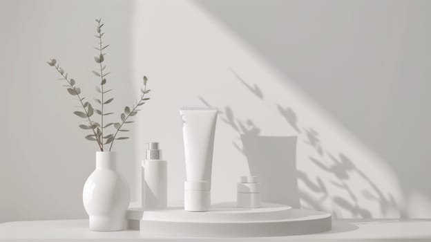 Minimalistic mockup setup highlighting products on a neutral white backdrop.