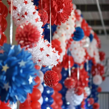 Patriotic decorations for a festive Patriot Day event.