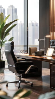 Professional business setting with sleek office items.