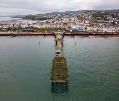The old pier on the waterfront  in Teignmouth on the south coast of Devon in the United Kingdom.