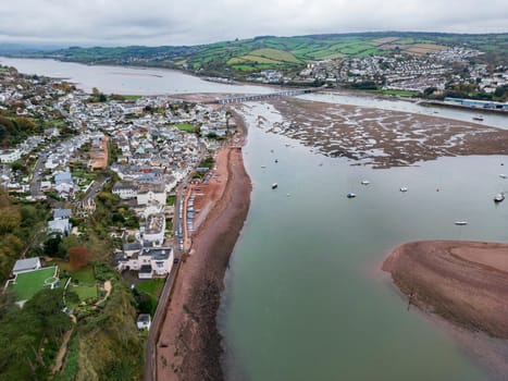 The estuary of the River Teign at Teignmouth on the south coast of Devon in the United Kingdom.