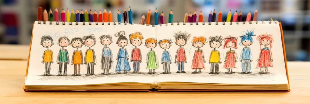 Children painting drawings. AI generative.