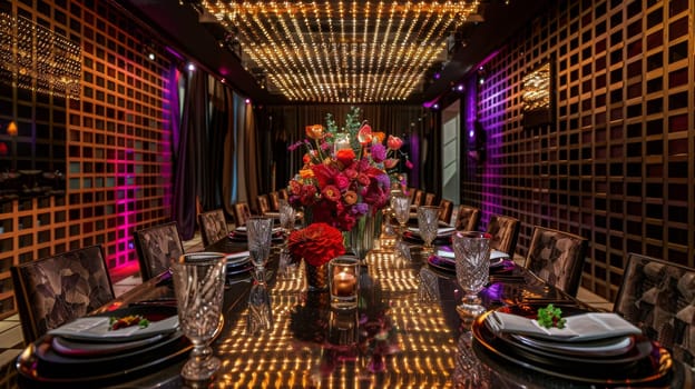 Sophisticated party arrangement showcasing an upscale and luxurious pattern grid