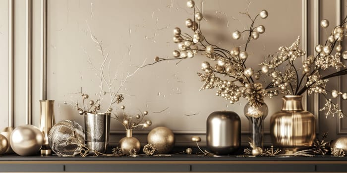 Sophisticated mockup arrangement showcasing opulent decoration for a glamorous presentation.