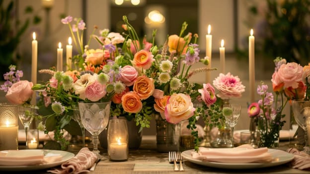 Sleek and understated party arrangements create a sense of tranquility