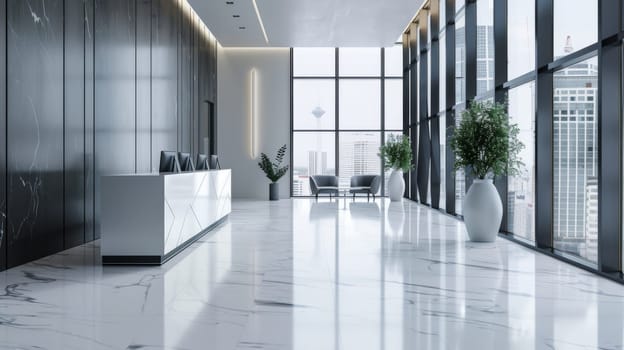 Sleek, clean design with extensive copy space on a modern backdrop.