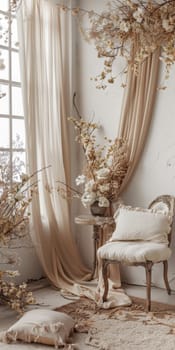 Stylish mockup setup adorned with intricate decoration for a refined look.