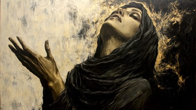 Portrait of Saint Magdalene. AI generative.