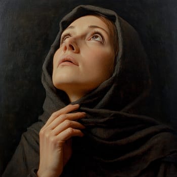 Portrait of Saint Magdalene. AI generative.