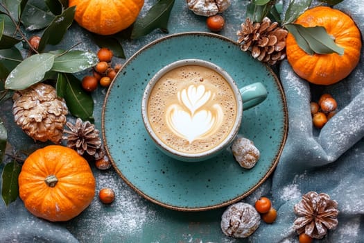 thanks giving traditions around the world, coffee, dessert . AI generative.