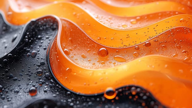 striking 3D-rendered abstract background featuring a dynamic interplay of orange and black tones. The hyper-detailed, high-resolution image is defined by intense contrast and intricate textures, creating a visually immersive and high-quality digital scene.
