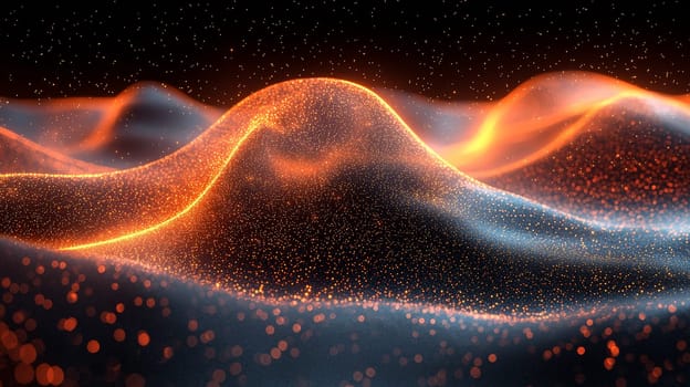 striking 3D-rendered abstract background featuring a dynamic interplay of orange and black tones. The hyper-detailed, high-resolution image is defined by intense contrast and intricate textures, creating a visually immersive and high-quality digital scene.