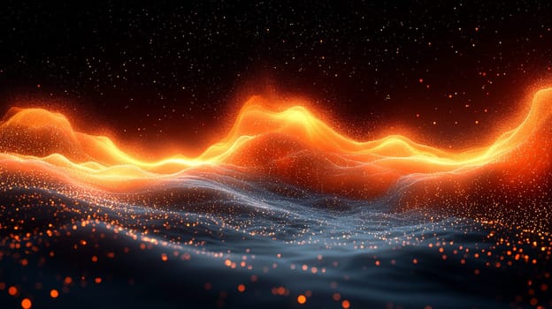 striking 3D-rendered abstract background featuring a dynamic interplay of orange and black tones. The hyper-detailed, high-resolution image is defined by intense contrast and intricate textures, creating a visually immersive and high-quality digital scene.