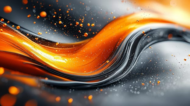 striking 3D-rendered abstract background featuring a dynamic interplay of orange and black tones. The hyper-detailed, high-resolution image is defined by intense contrast and intricate textures, creating a visually immersive and high-quality digital scene.