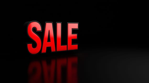 A striking 3D illustration capturing the intensity of Black Friday with a bold red "SALE"" sign against a dark, high-contrast background. This visual emphasizes urgency and excitement, perfect for seasonal promotions."